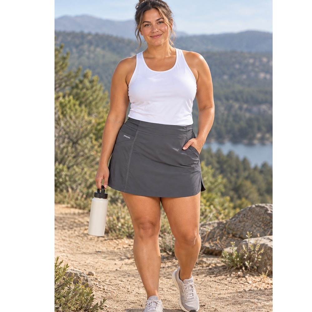Patagonia Women's XL Gray Skort Built In Shorts Hiking Trail Outdoor Athletic